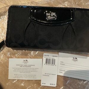 Coach large black wallet. NWT